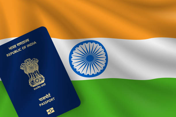 Passport and Flag of India. National ID and National Flag. Vector Illustration